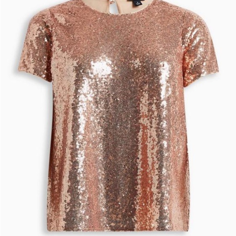 Torrid Champagne/ rose gold Sequin tunic